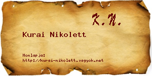 Kurai Nikolett névjegykártya